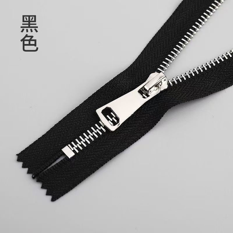 No. 5 metal closed chain anti-slip bag, clothes pocket, pants pocket, high-end metal zipper, copper plated with platinum, light golden gold, gold Y teeth, open tail double open and closed tail bag zipper Item Picture
