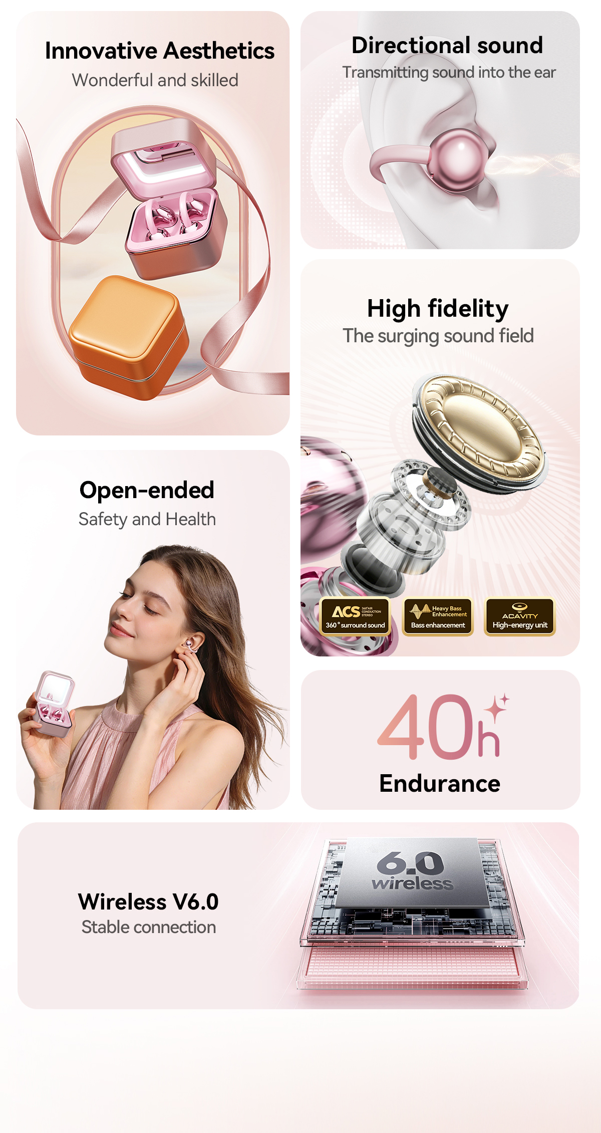 XTAURI M161 Earbuds 2-in-1 LED Fill Light Makeup Mirror蓝牙耳机 pic 3