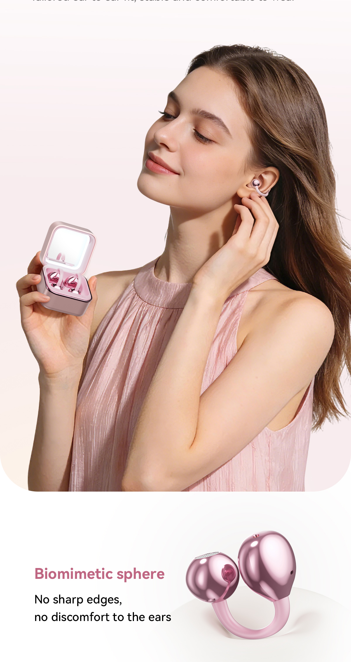 XTAURI M161 Earbuds 2-in-1 LED Fill Light Makeup Mirror蓝牙耳机 pic 8