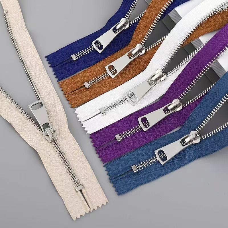 No. 5 metal closed chain anti-slip bag, clothes pocket, pants pocket, high-end metal zipper, copper plated with platinum, light golden gold, gold Y teeth, open tail double open and closed tail bag zipper