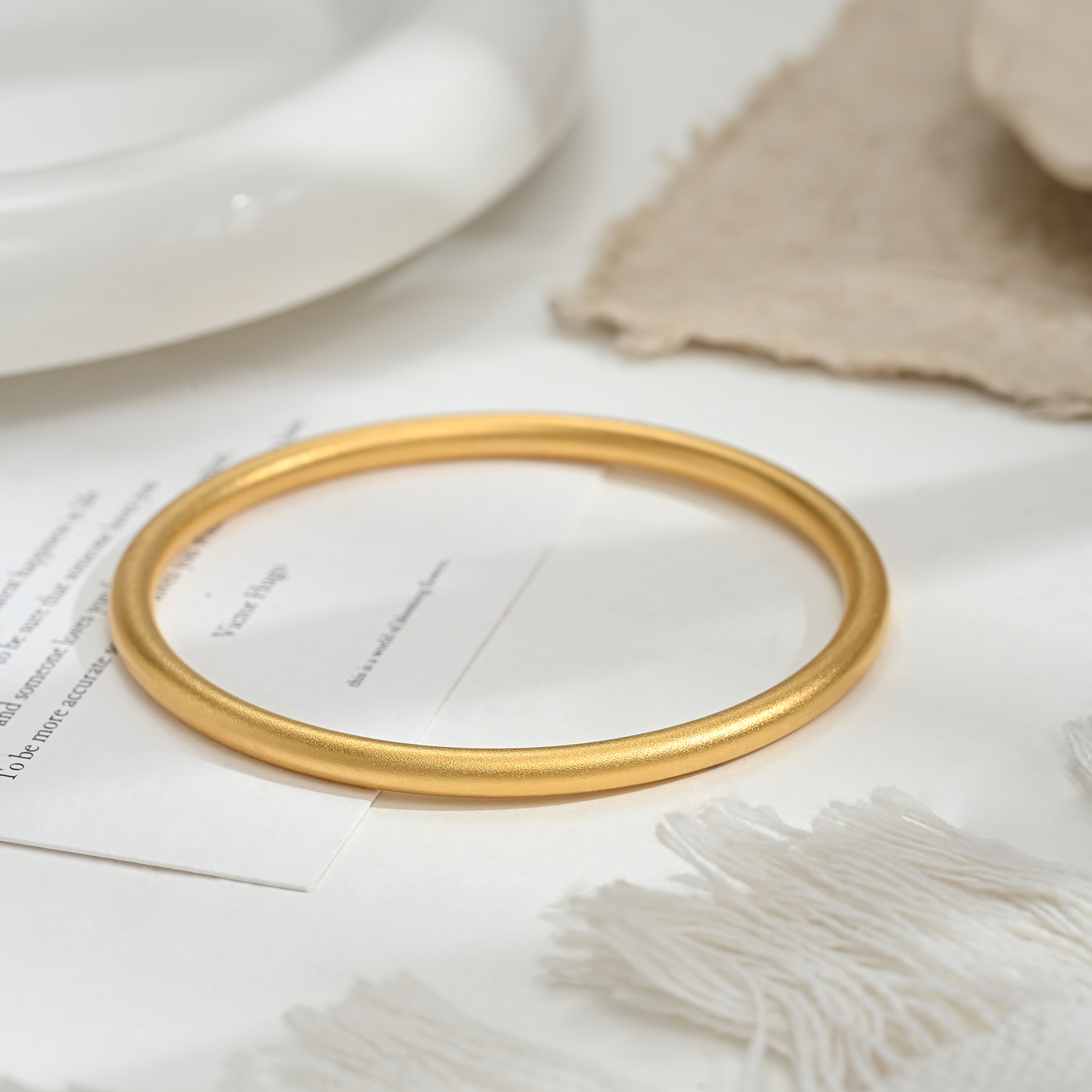 New Chinese-style classic and versatile plain ring bracelet, a fashionable and simple jewelry accessory