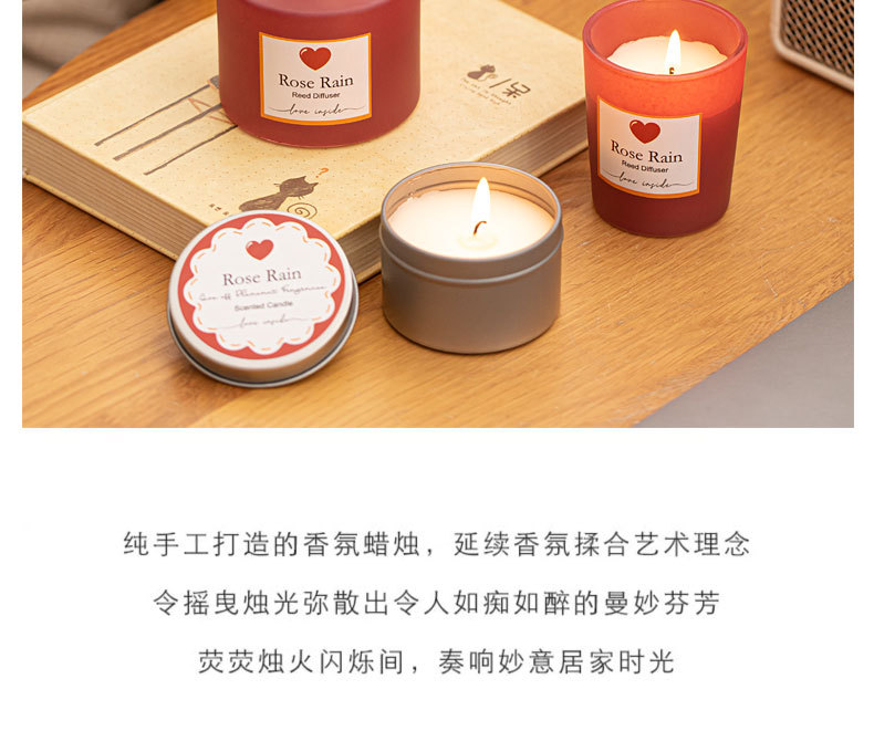 ROSERAIN, rosa rosa, rosa roja vela perfumada aromática caja de regalo delicada pic 10