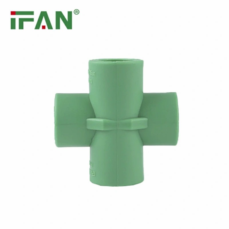 Best-Selling IFAN Green PPR Plastic 4-Way Pipe Fitting details Picture
