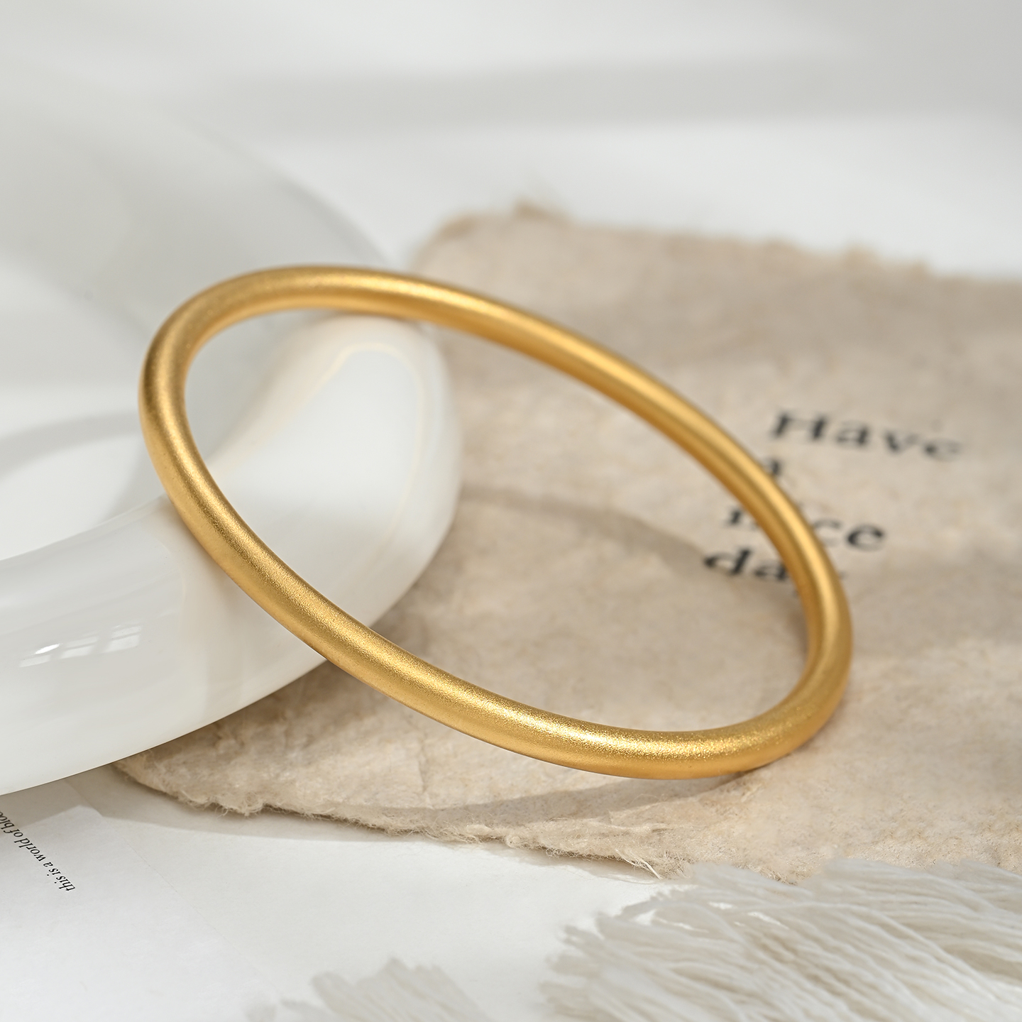 New Chinese-style classic and versatile plain ring bracelet, a fashionable and simple jewelry accessory Specification image