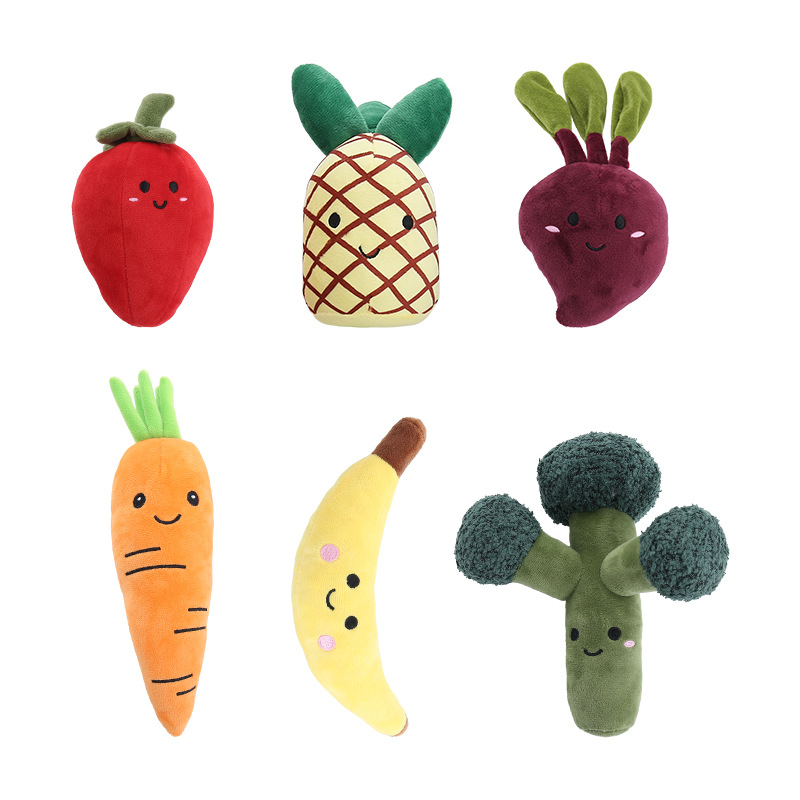 Nuevos productos para mascotas juguetes de peluche sonando serie de frutas vegetales juguetes para perros molar resistente a roer juguetes para perros Application Scenario