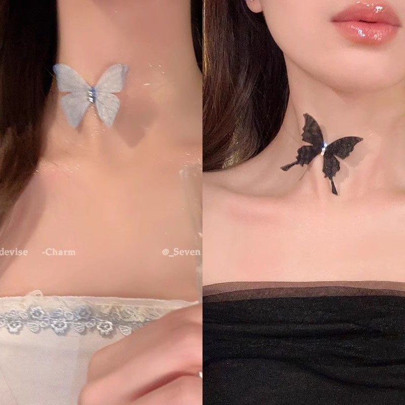 Zhuang Sheng Mengdie ~ Butterfly choker Necklace, Sweet, Cool, Hot Girl, Internet celebrity, Cold style Zhuang Sheng Mengdie ~ Butterfly choker Necklace, Sweet, Cool, Hot girl, Internet celebrity, cold style on Instagram, Zhuang Sheng Mengdie