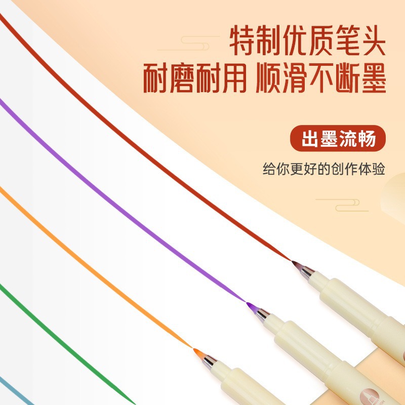 Bao Ke small regular script painting pen, soft tip, elegant pen, New National Color student Handbook Painting, watercolor calligraphy and art outlining pen Specification image