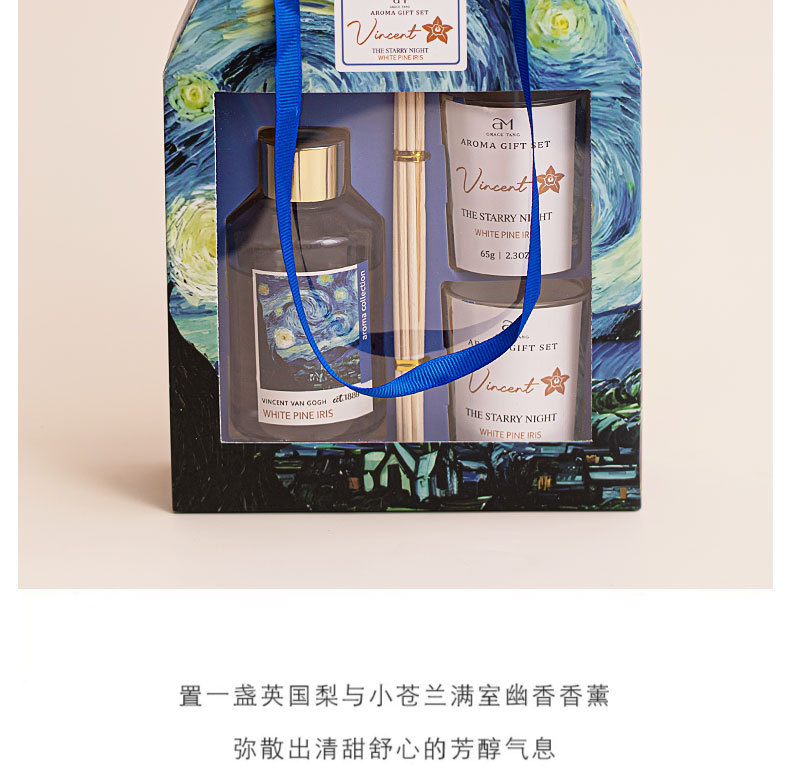 Iris pino blanco té negro ámbar lavanda vainilla naranja aromaterapia velas perfumadas caja de regalo exquisita pic 12
