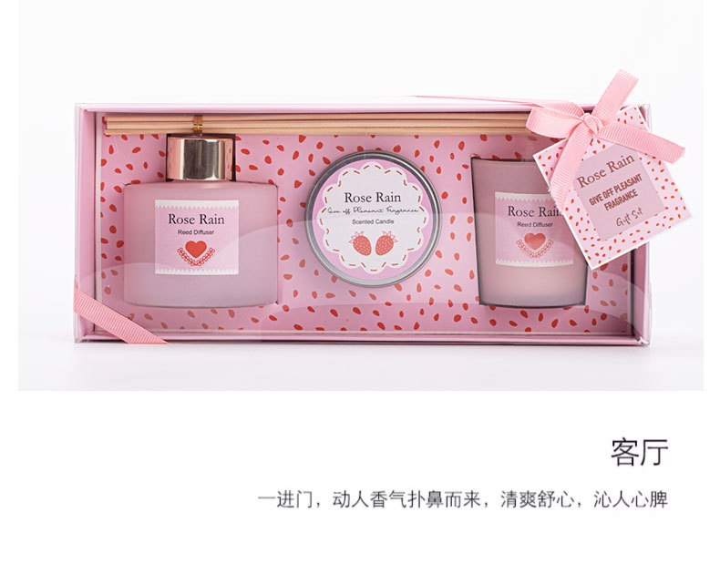 ROSERAIN, rosa rosa, rosa roja vela perfumada aromática caja de regalo delicada pic 14