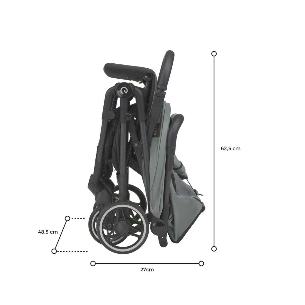Carbon fiber baby stroller with one-click retraction, suitable for boarding planes. Lightweight stroller with foot covers detail image 3