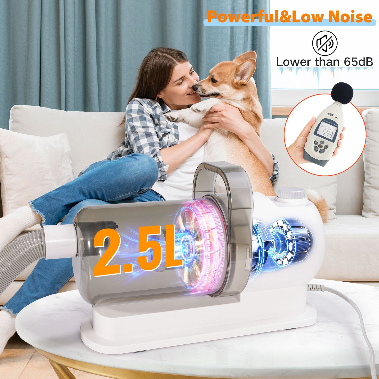Cross-border pet multi-functional hair styling device, dog vacuum cleaner set, all-in-one machine, Krypton cat vacuum cleaner, hair clipper Application Scenario