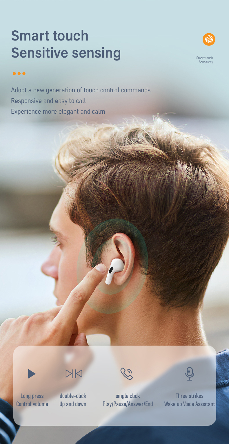 XTAURI Fashionable Spherical Metal Casing Wireless Earbuds pic 10