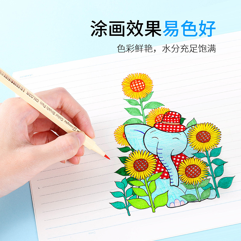 A 10-color set of water-based marker pens with soft tips, washable and suitable for human body graffiti and painting details Picture