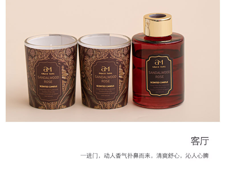 Sandalwood ROSE, Vanilla Agarwood Scented Candle WILD ROSE Exquisite Gift Box pic 15
