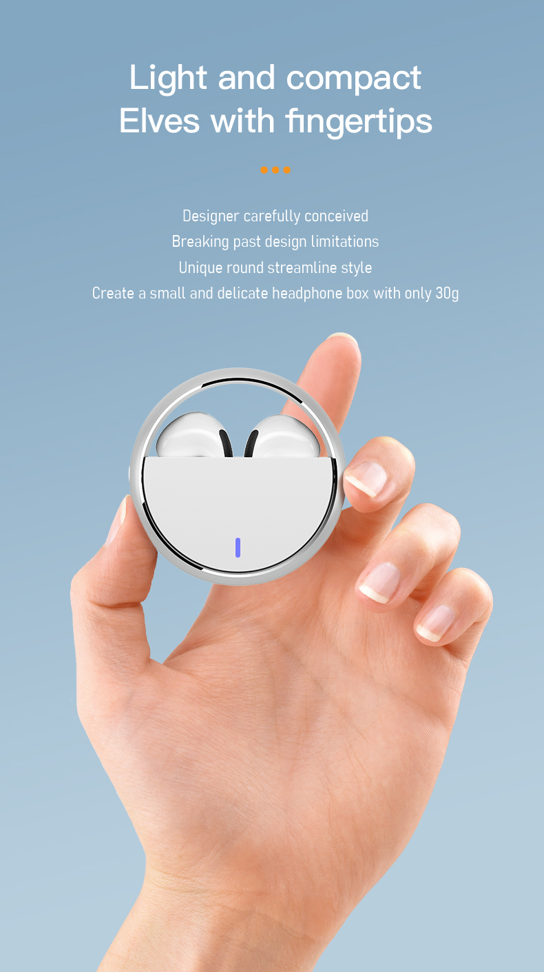 XTAURI Fashionable Spherical Metal Casing Wireless Earbuds pic 5