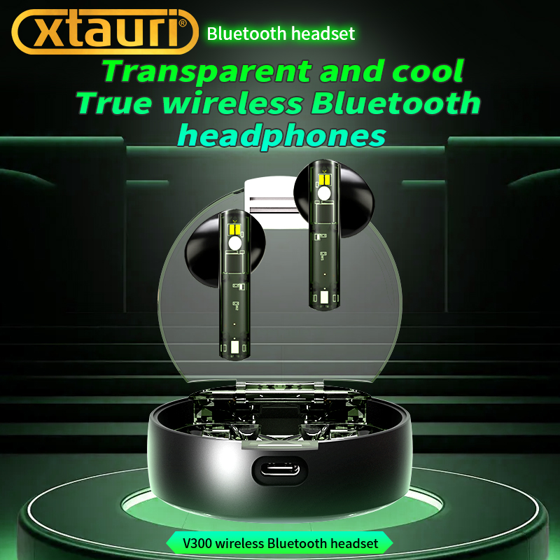 XTAURI V300 Crystal Transparent Wireless TWS Metal Earbuds
