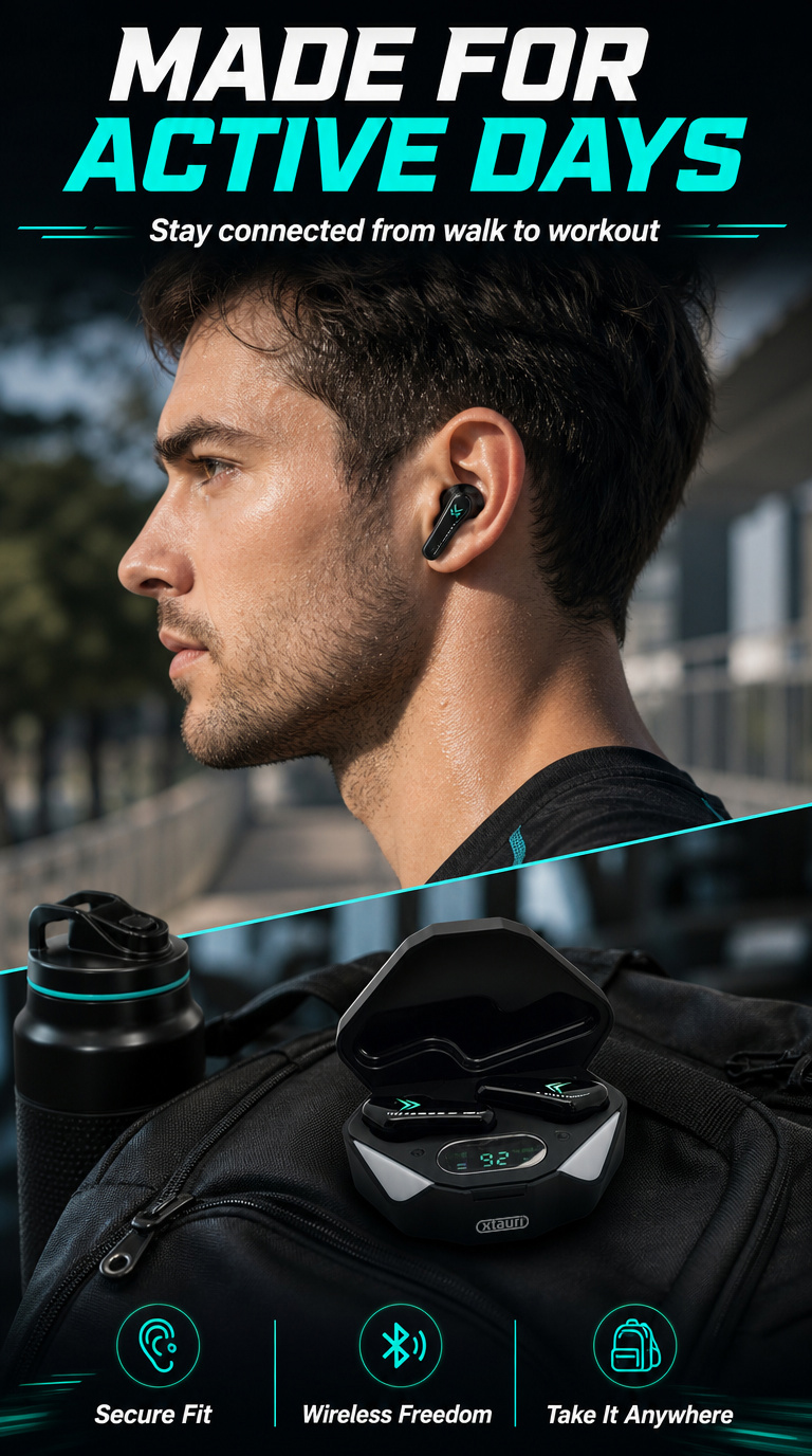 XTAURI X15 New Design Best Quality ANC TWS Earbuds pic 4