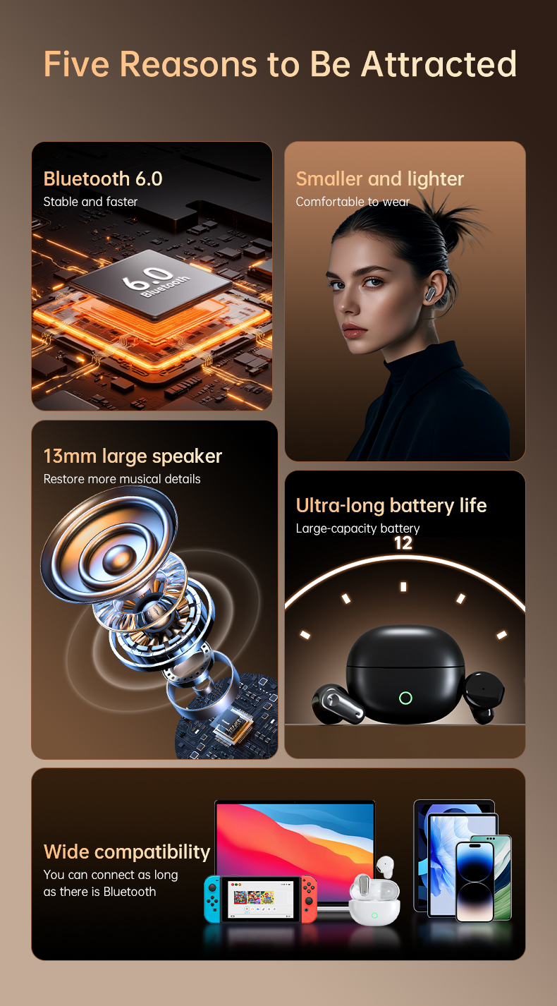XTAURI MINI530 2026 Wireless Earbuds ANC Noise Cancelling pic 2