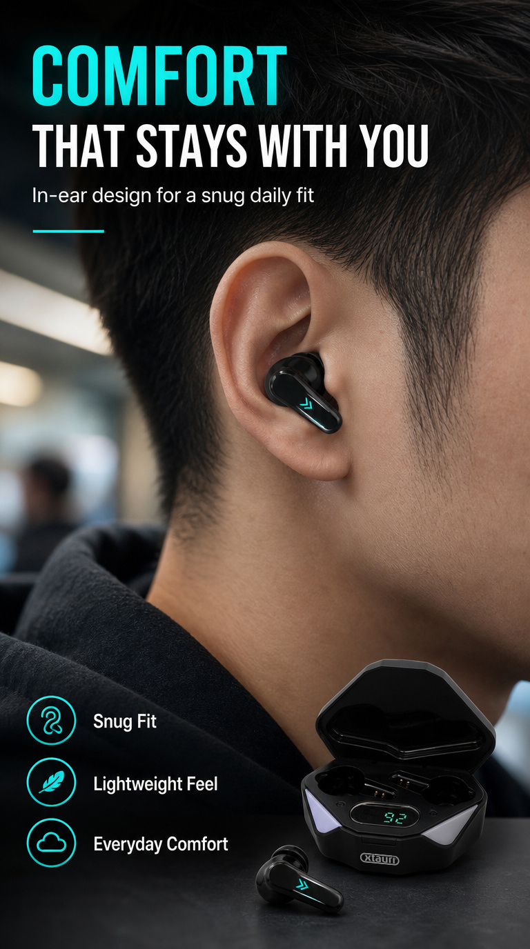 XTAURI X15 New Design Best Quality ANC TWS Earbuds pic 2