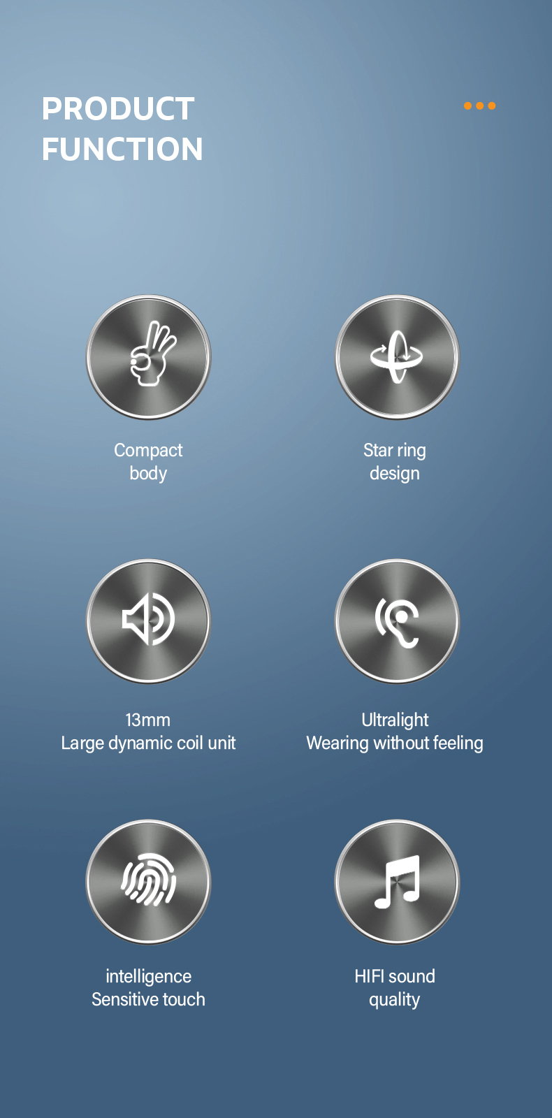 XTAURI Fashionable Spherical Metal Casing Wireless Earbuds pic 2
