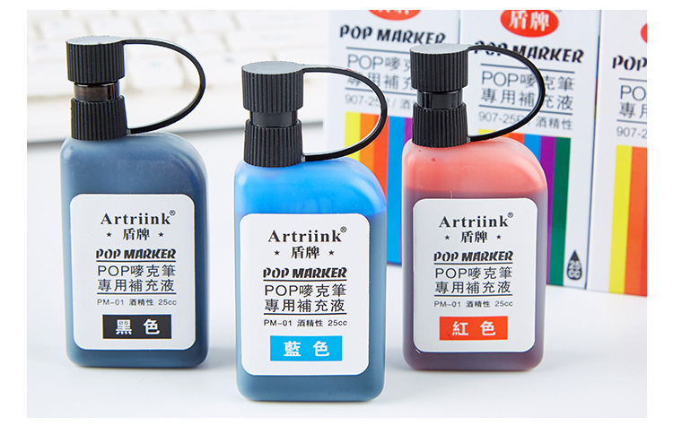 Escudo POP marca bolígrafos especial alcohol tinta resistente al agua color no es fácil de decolorarse gran capacidad reposición líquidos al por mayor pic 6