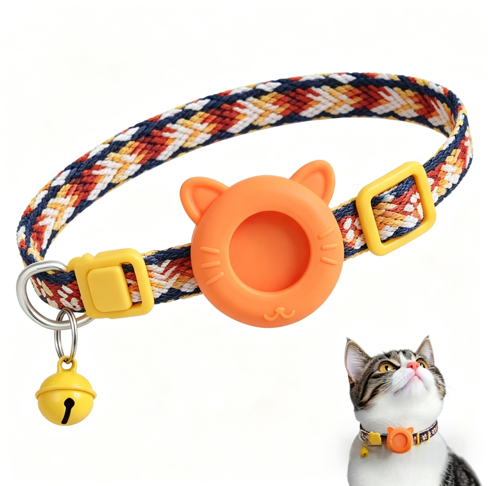 Crossover amazon Airtag gatito collar reflectante ajustable cuello posicionamiento anti-pérdida collar para mascotas al por mayor