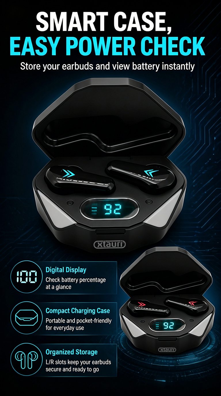 XTAURI X15 New Design Best Quality ANC TWS Earbuds pic 5