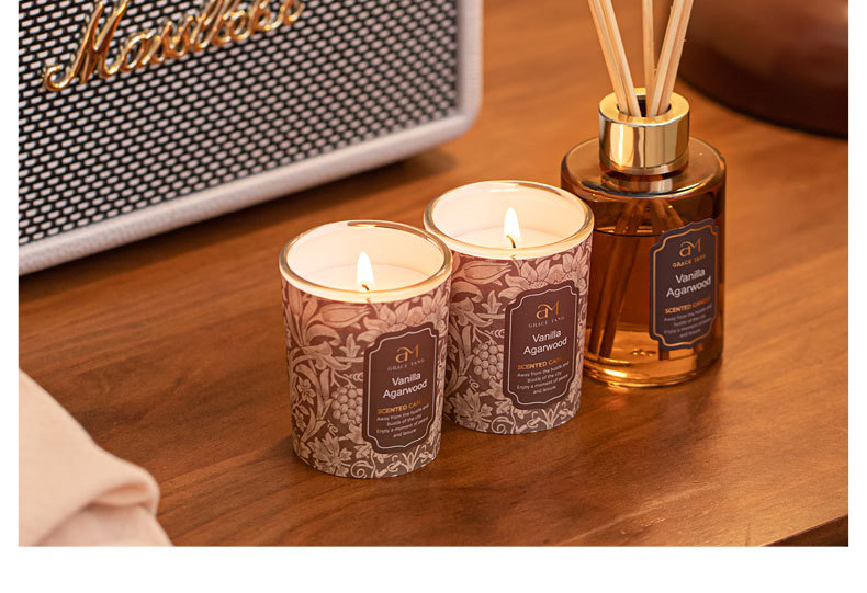 Sandalwood ROSE, Vanilla Agarwood Scented Candle WILD ROSE Exquisite Gift Box pic 6