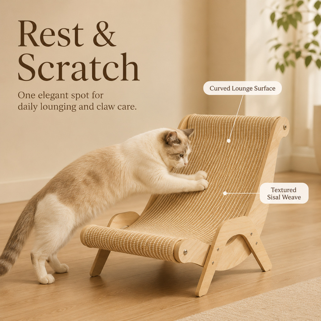 The cat scratch board is not easy to shed, the cat bed is an integrated large cat lounge chair, the cat paw board is wear-resistant, the sofa is a pet product Application Scenario