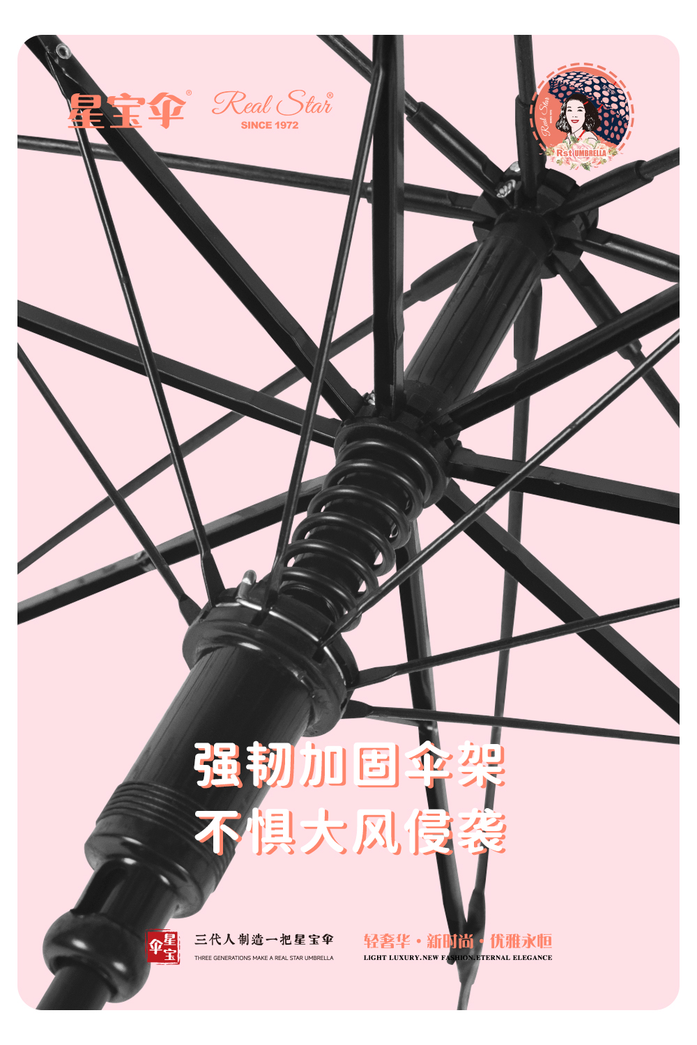 星宝伞RST057A透明雨伞儿童伞熊猫卡通雨伞长柄伞蘑菇伞3岁儿童详情14