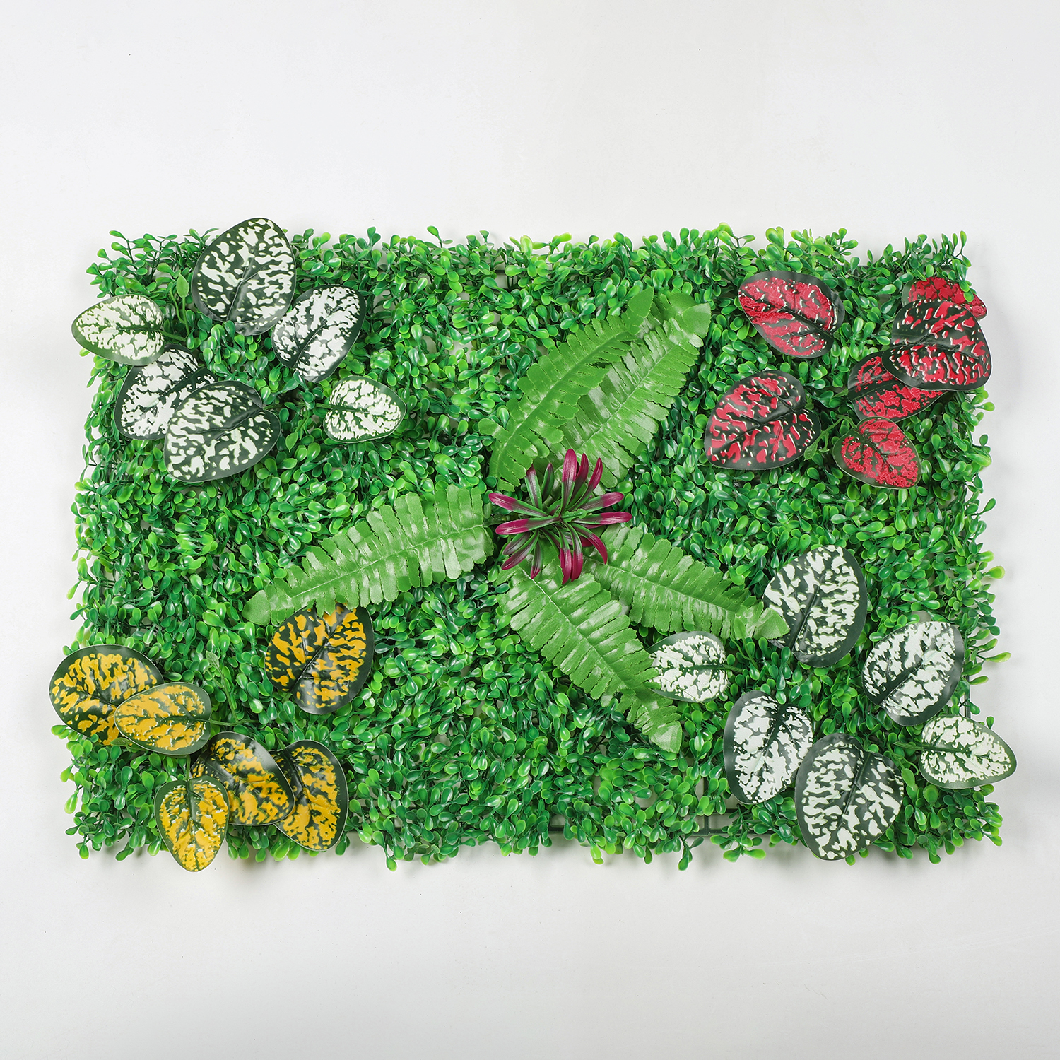 绿色人造植物墙饰仿真花大叶子假花微景观绿植仿真墙草装饰假草围栏铝合金护栏果壳风铃围栏铝合金围栏
