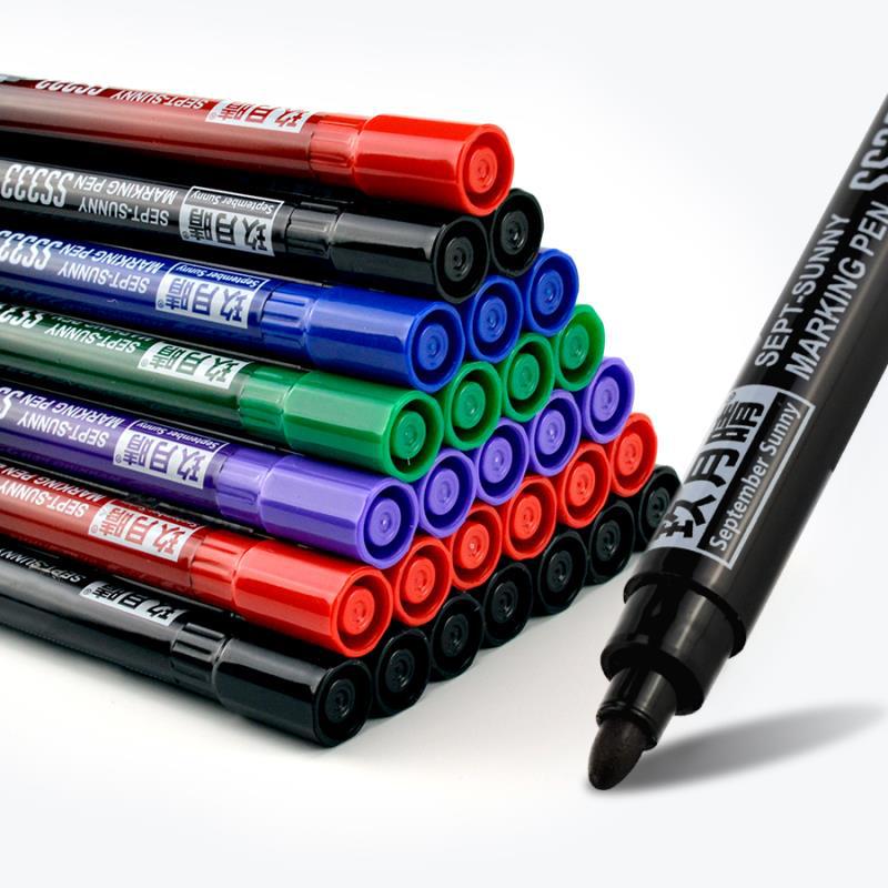 Wholesale large oil-based marker pens, waterproof, special for express delivery, black oil-based pens, large-headed pens, non-erasable marks