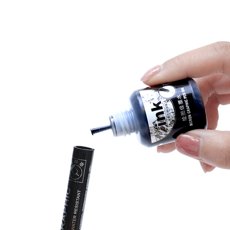 Wholesale of Guangna MG016 ink-refilling needle pen, outlining pen ink Refill liquid, black drawing grade pigment ink Application Scenario