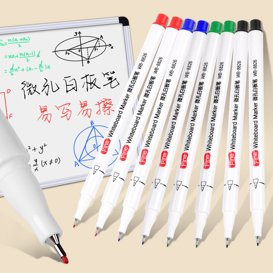 Letu WB8826 Ultra-thin 0.5MM erasable whiteboard pen, teaching and office creative color marker pen, water-based black