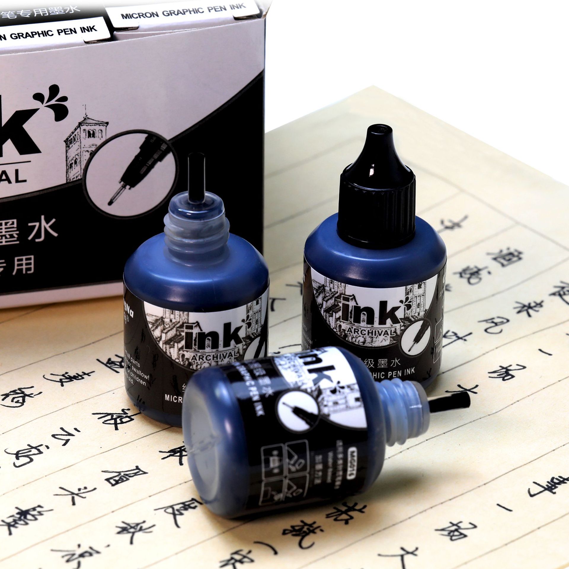 Wholesale of Guangna MG016 ink-refilling needle pen, outlining pen ink Refill liquid, black drawing grade pigment ink details Picture