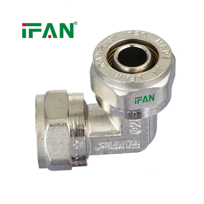 Hot-selling IFAN PEX copper ferrule elbow all white 