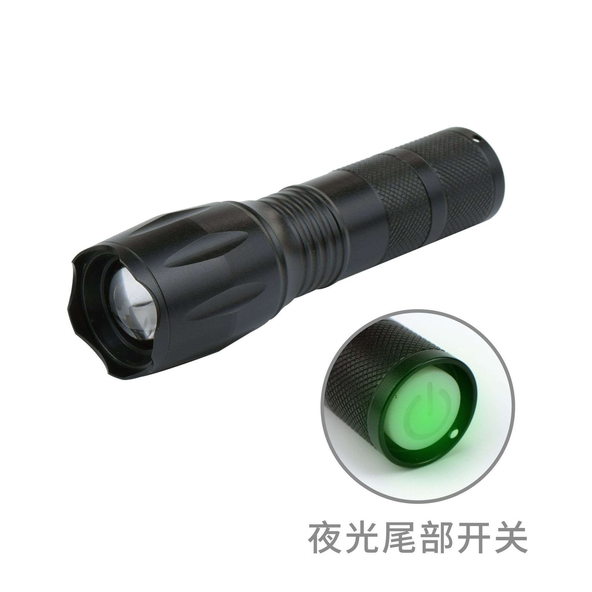 黑色防滑手电筒户外便携小电筒塑料机身电子产品1