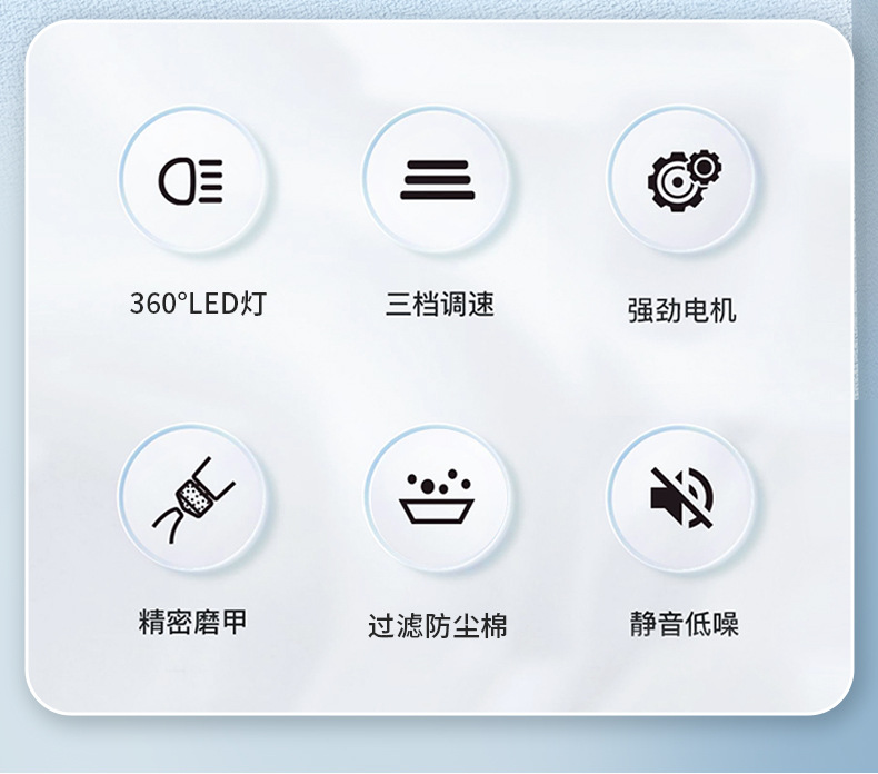 家用专供宠物磨甲器猫狗指甲剪USB充电吸尘磨甲器LED灯电动修甲详情5