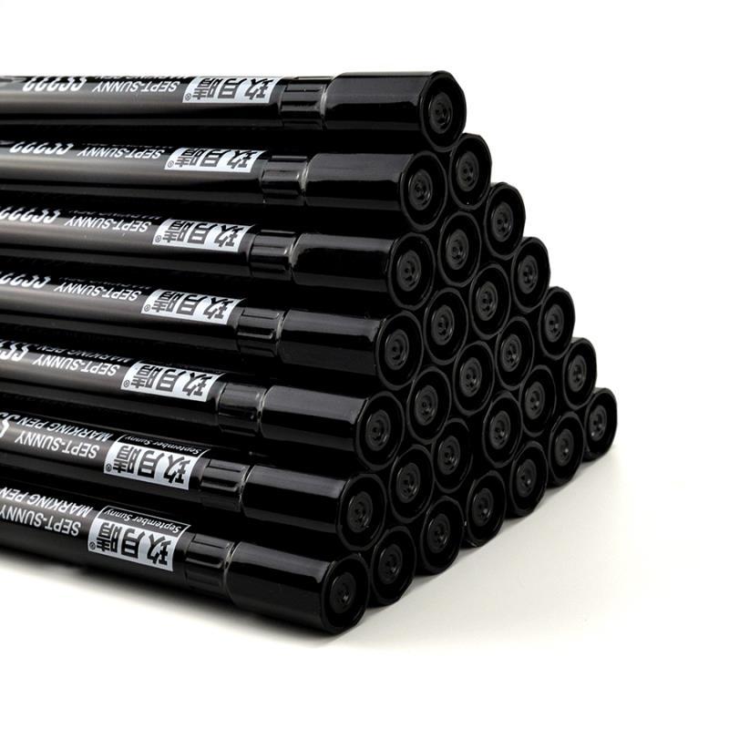 Wholesale large oil-based marker pens, waterproof, special for express delivery, black oil-based pens, large-headed pens, non-erasable marks details Picture