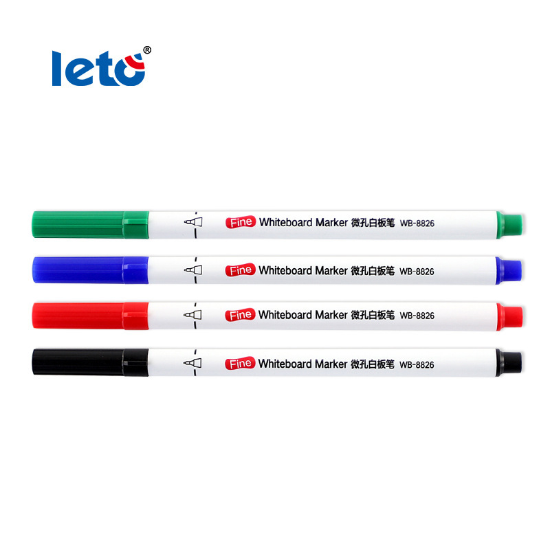 Letu WB8826 Ultra-thin 0.5MM erasable whiteboard pen, teaching and office creative color marker pen, water-based black Item Picture