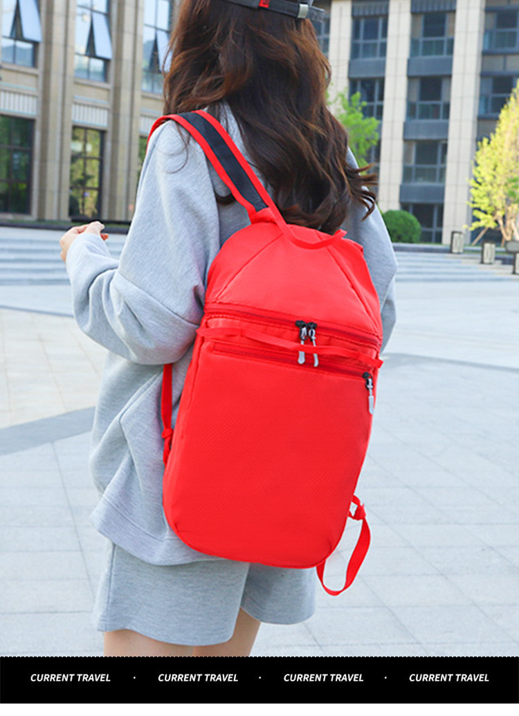 Simple and casual commuting travel versatile backpack, sports backpack, solid color portable outdoor cycling, hiking and mountain climbing bag