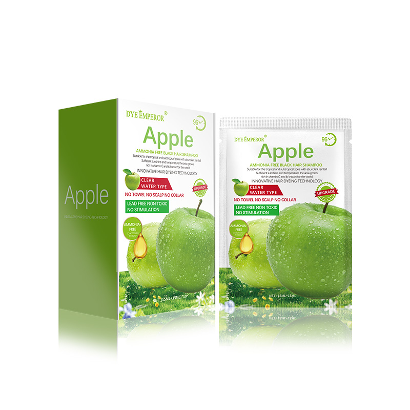 【工厂批发】加工泡泡染袋包植物染染发剂染黑DYEEMPEROR染后固色Apple Hair Color Shampoo