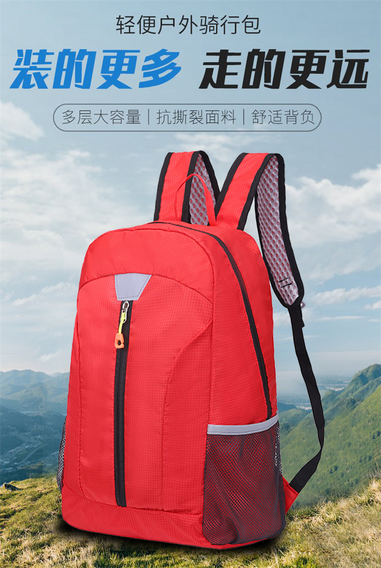 Customized foldable large-capacity backpack, lightweight and water-resistant nylon outdoor sports hiking and mountaineering bag detail image 6