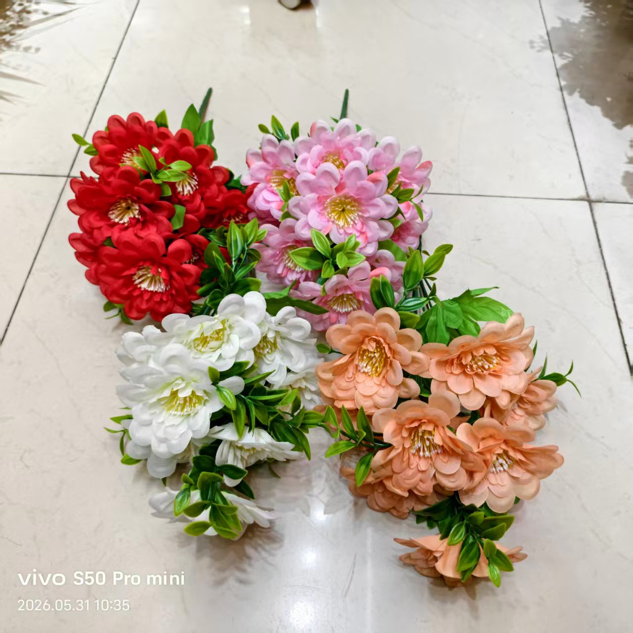 厂家直销仿真9头黄心菊塑料花绢花布花手工花人造花室内外DIY装饰花拍摄道具