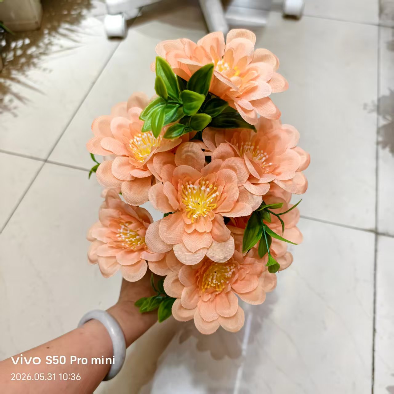 厂家直销仿真9头黄心菊塑料花绢花布花手工花人造花室内外DIY装饰花拍摄道具 Item Picture