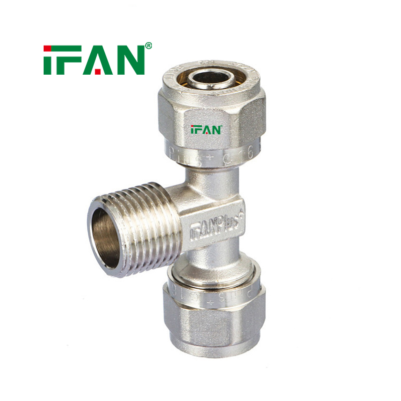 IFAN PEX Card Holder External Thread Tee, Electroplated Specification image