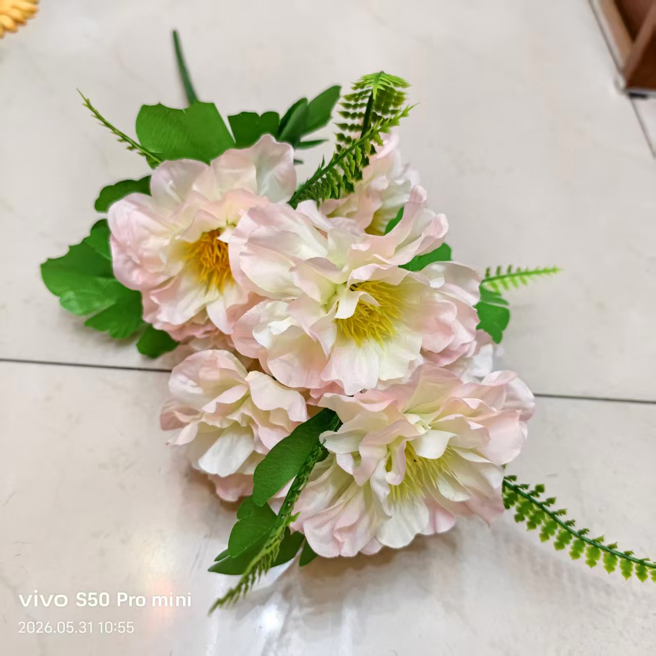 厂家直销仿真7头牡丹仿真塑料花绢花布花手工花人造花室内外DIY装饰花拍摄道具 Specification image