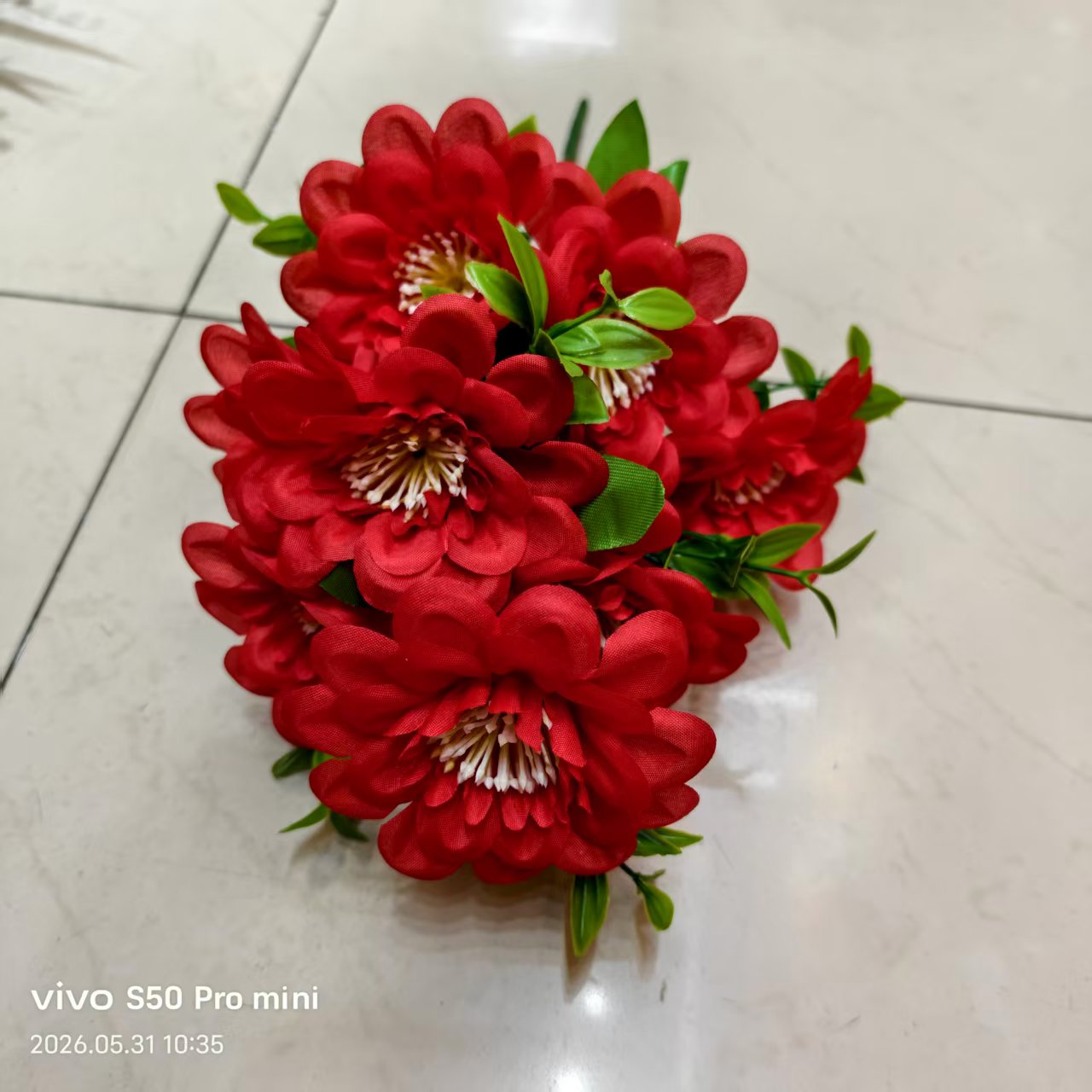 厂家直销仿真9头黄心菊塑料花绢花布花手工花人造花室内外DIY装饰花拍摄道具 details Picture