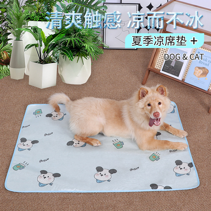 宠物冰垫凉席垫夏季降温狗狗窝睡垫卡通清凉冰感猫咪方形垫子夏凉图