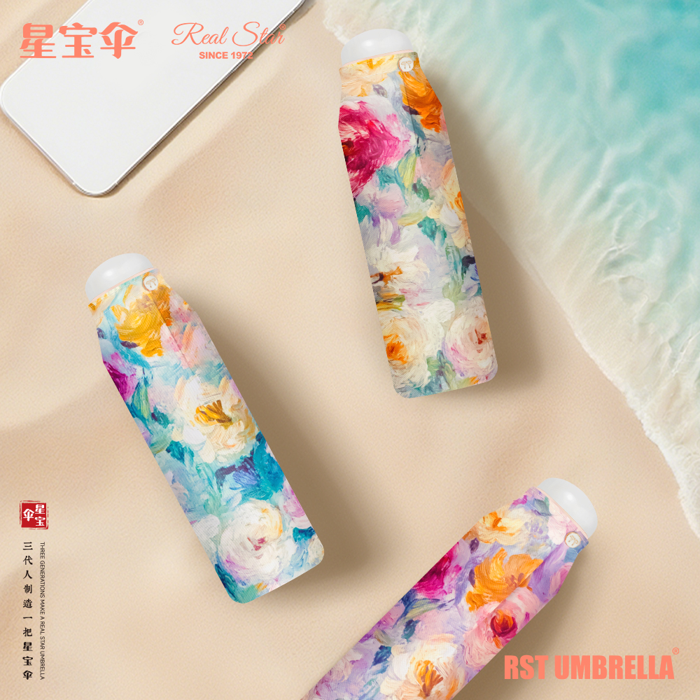 Xingbao Umbrella 5576 50% off pocket umbrella, Flower original black vinyl zero transparency Women's umbrella, Flower Umbrella Women's umbrella wholesale details Picture